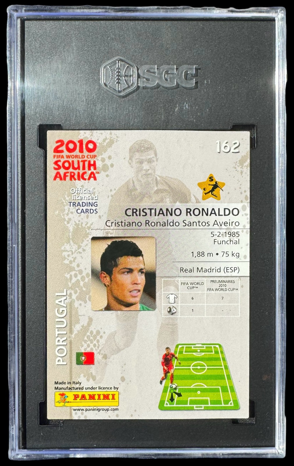 2010 Panini World Cup Premium #162 Cristiano Ronaldo SGC 10 POP 3