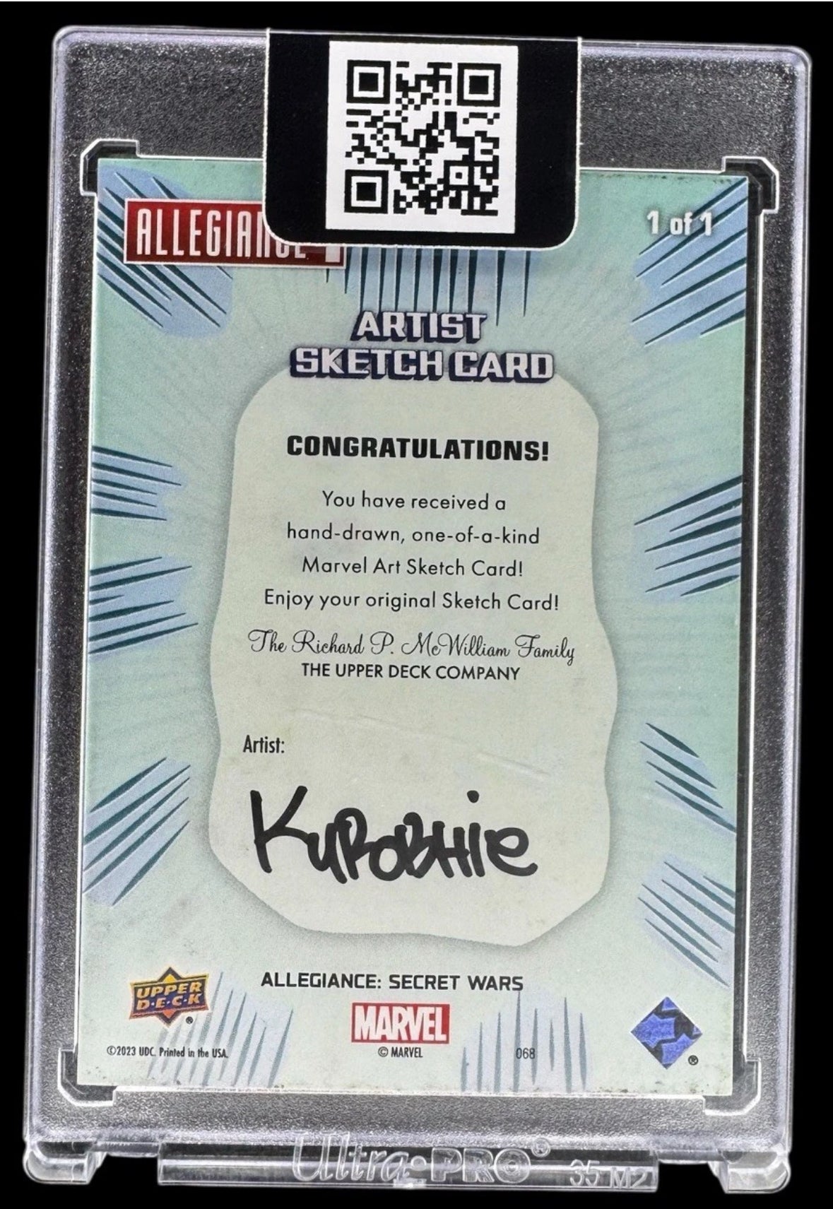 2023 Upper Deck Allegiance Captain America Sketch Card 1 Of 1 Kurobhie