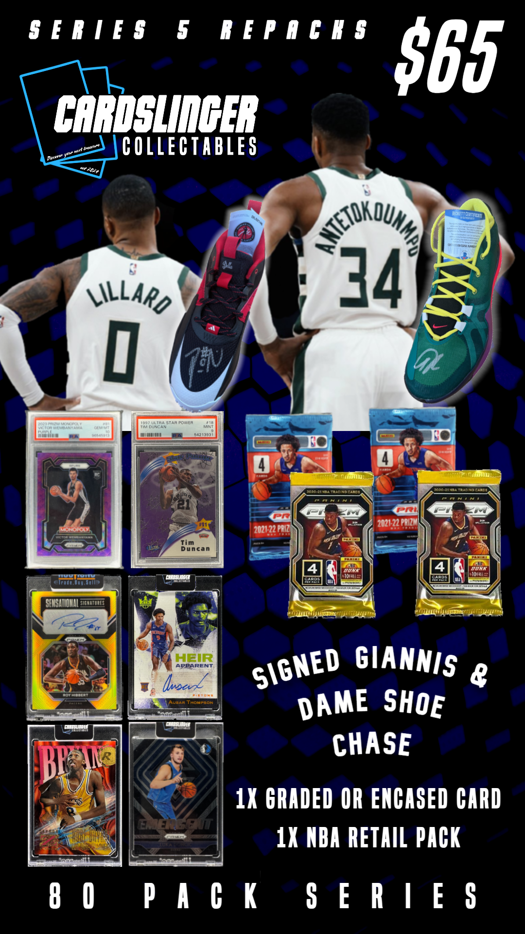 š„Cardslinger Basketball HIT WAGON Repack Series 5! One Encased And 1 Sealed Retail Pack Per Packš„