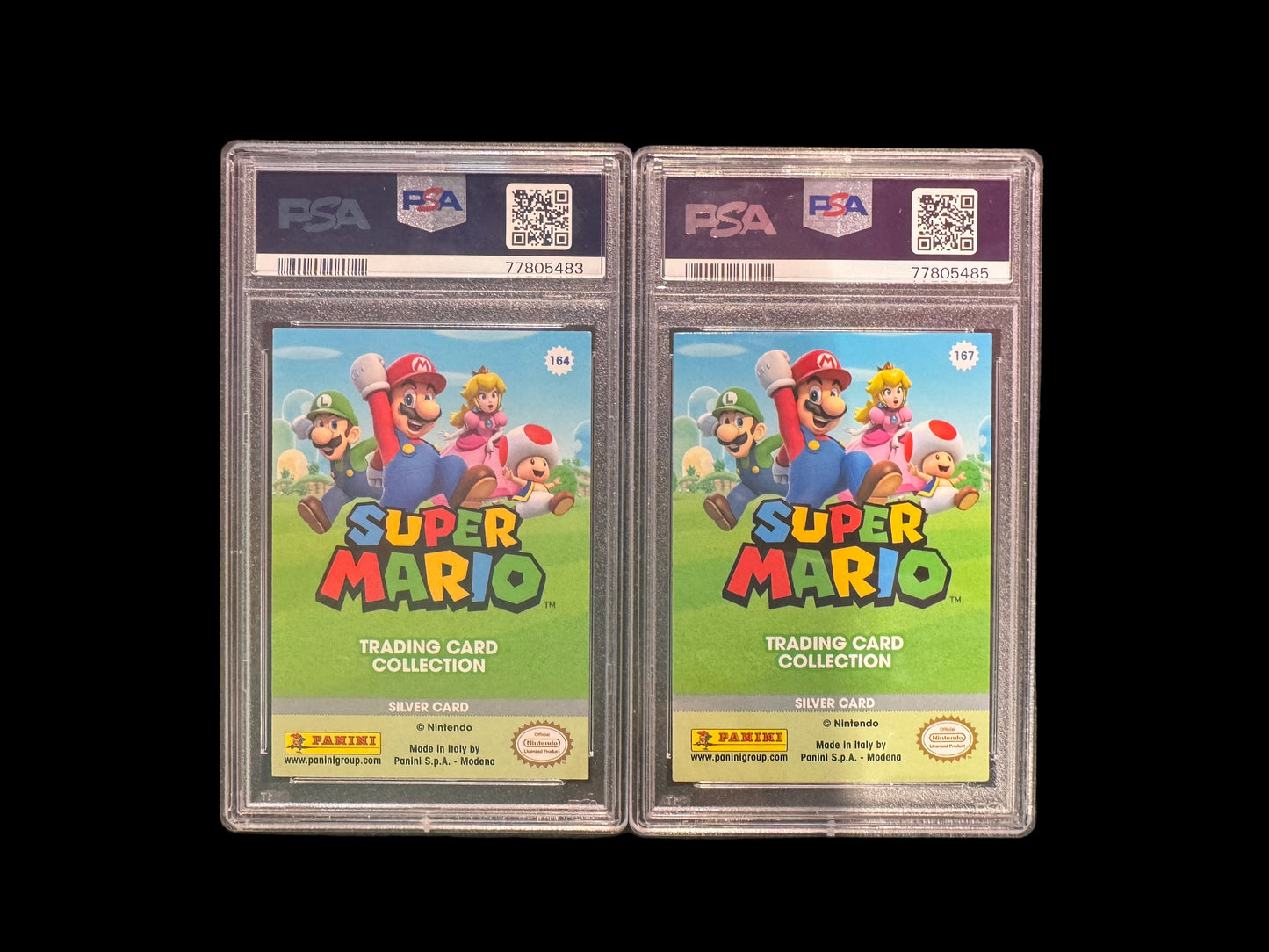 2022 Panini Super Mario Luigi PSA 8 & Daisy PSA 9 Silver Card