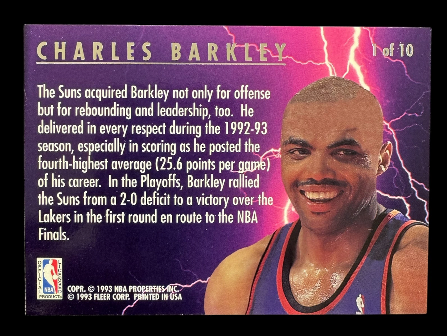 1993-94 Fleer Ultra Scoring Kings, Charles Barkley, Card #1, Phoenix Suns