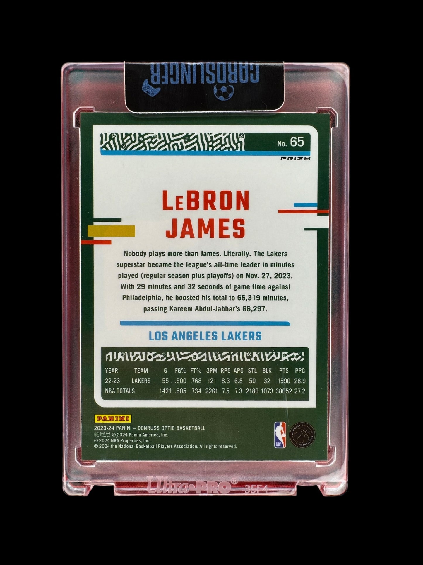 2023-24 Donruss Optic LeBron James CHECKERBOARD PRIZM SSP Lakers