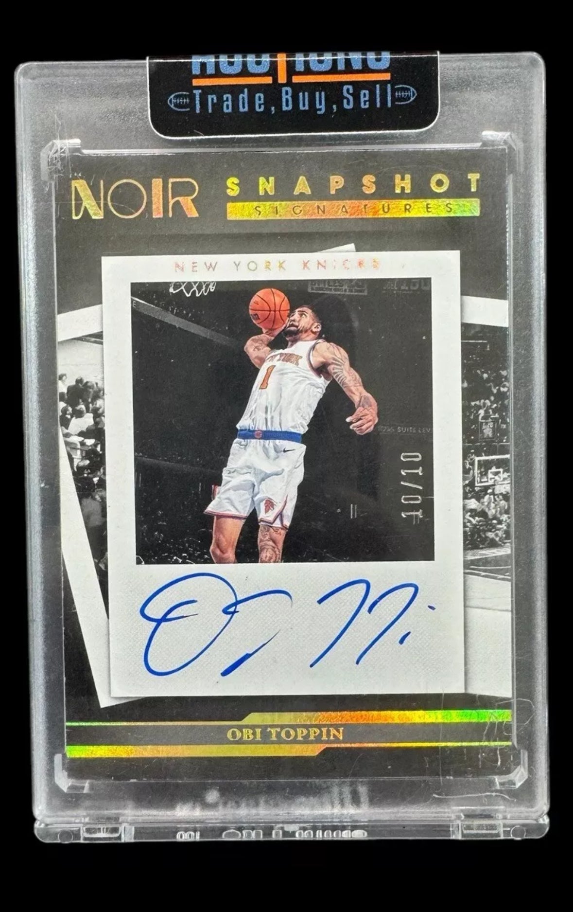 2022-23 Panini Noir Obi Toppin Snapshot Signatures Gold #/10 SNP-OBI