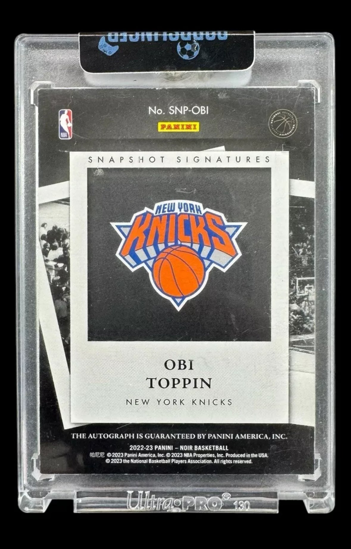 2022-23 Panini Noir Obi Toppin Snapshot Signatures Gold #/10 SNP-OBI