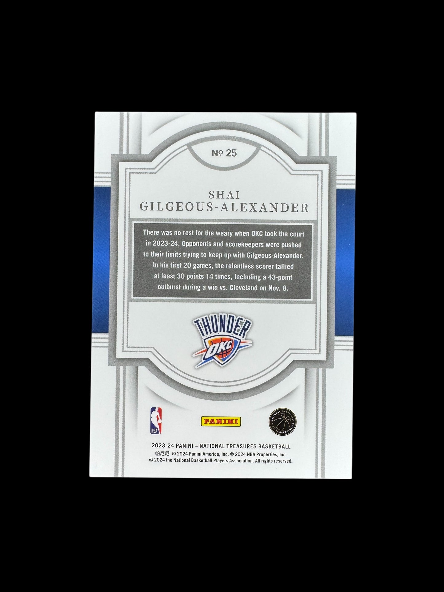 2023 National Treasures Shai Gilgeous-Alexander #25 Emerald #/5