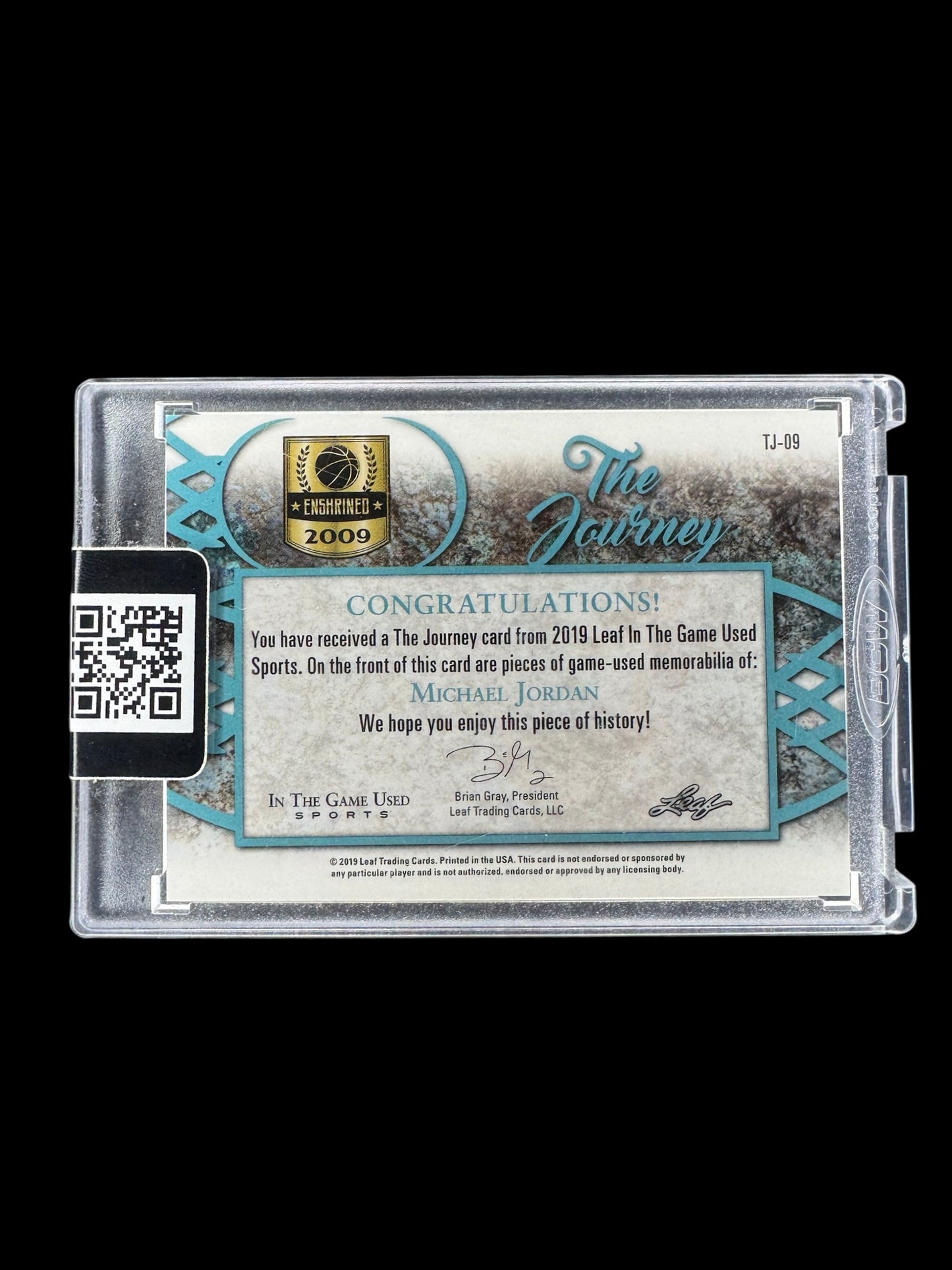 MICHAEL JORDAN GAME USED JERSEY PATCH CARD #/25 2019 LEAF ITG THE JOURNEY BULLS