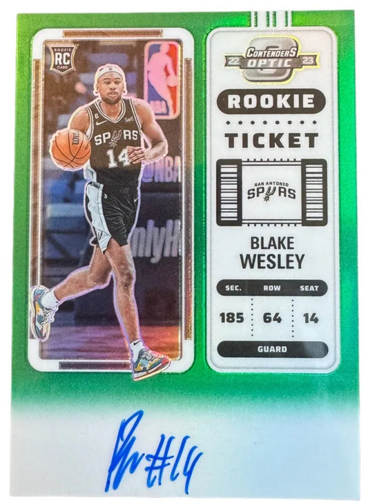 2022-23 Panini Contenders Optic Blake Wesley Rookie Ticket /75 *On Card Auto*