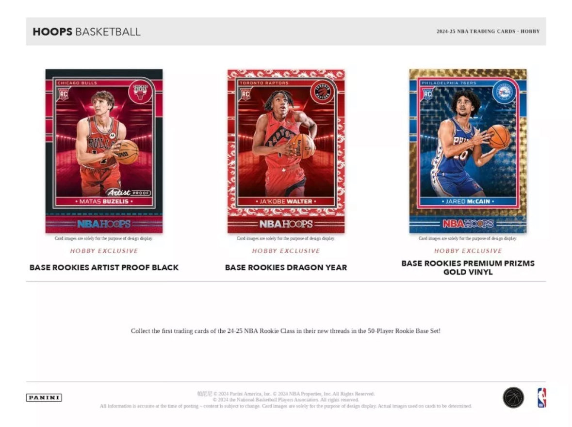 2024-25 PANINI NBA HOOPS BASKETBALL FACTORY SEALED HOBBY BOX
