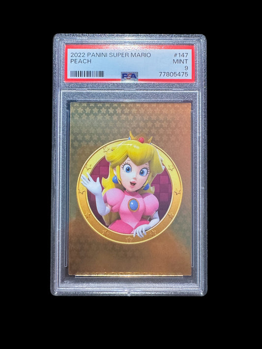 2022 Panini Super Mario Princess Peach Gold Card PSA 9