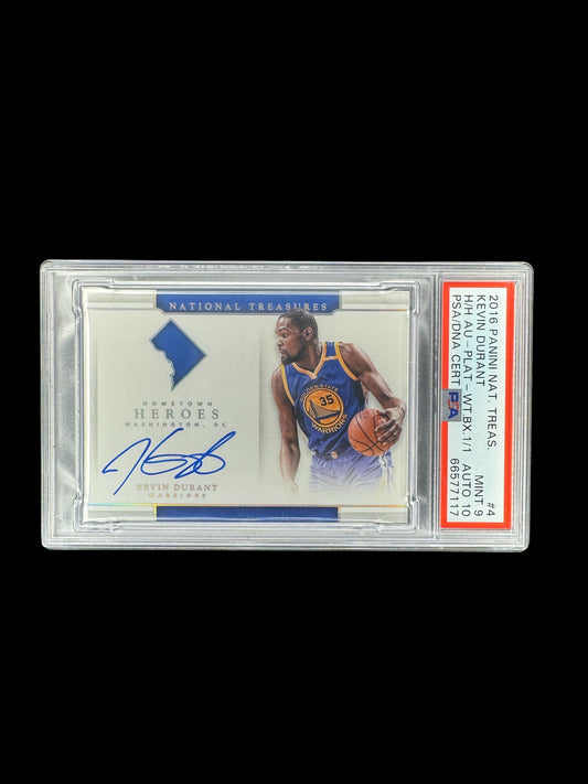 2016 NATIONAL TREASURES 1/1 KEVIN DURANT PLATINUM AUTO PSA 9 DNA 10 HARD SIGNED