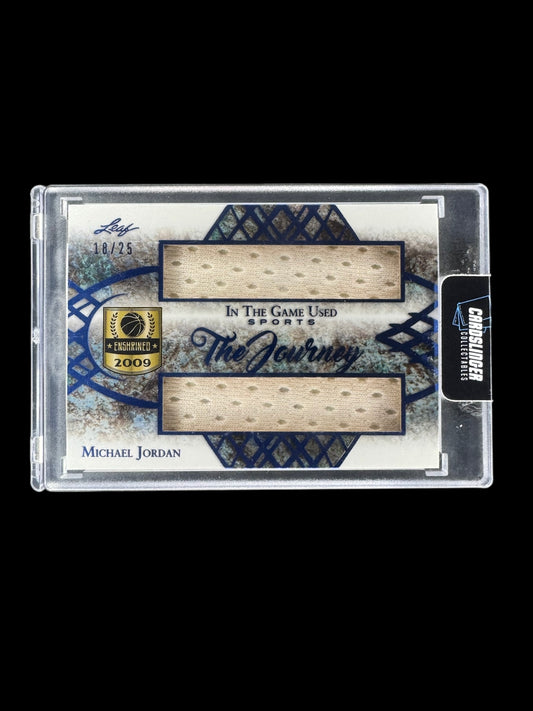 MICHAEL JORDAN GAME USED JERSEY PATCH CARD #/25 2019 LEAF ITG THE JOURNEY BULLS