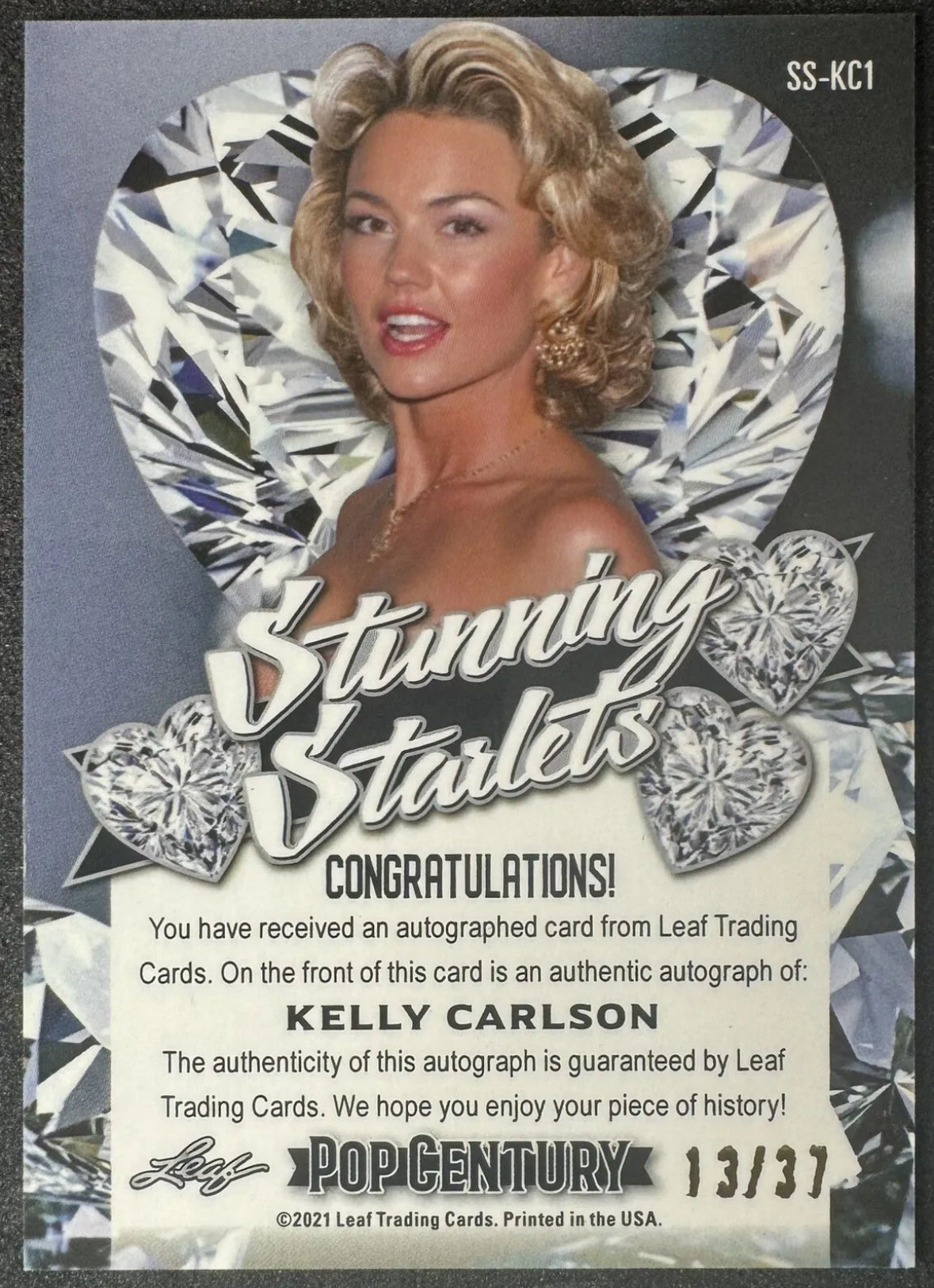 2021 Leaf Metal Pop Century Silver Crystals /37 Kelly Carlson Auto