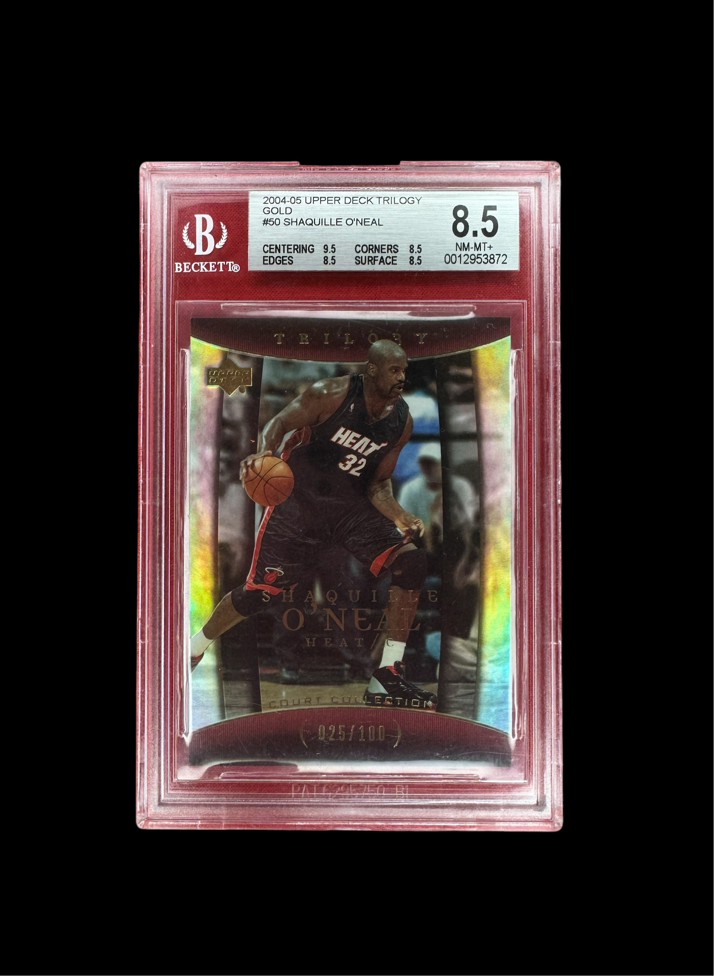 2004-05 UPPER DECK TRILOGY GOLD SHAQUILLE O'NEAL #50 #/100 BGS 8.5