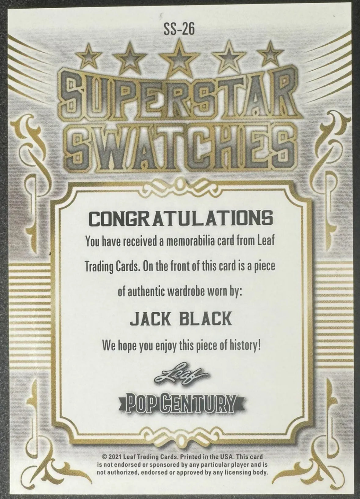 2023 Leaf Metal Pop Century Jack Black Star Studded Swatches /80