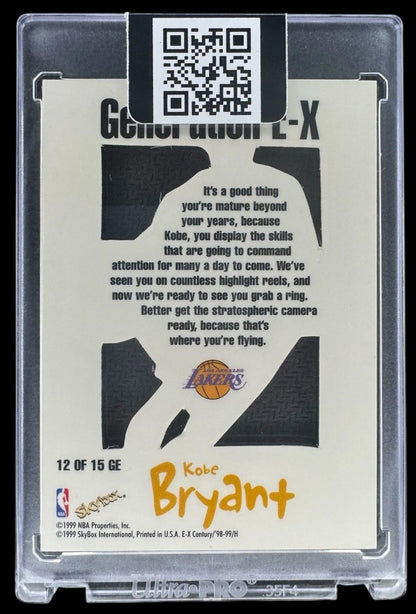 1998 Skybox E-X Century Generation E-X Kobe Bryant Insert Card #12 of 15