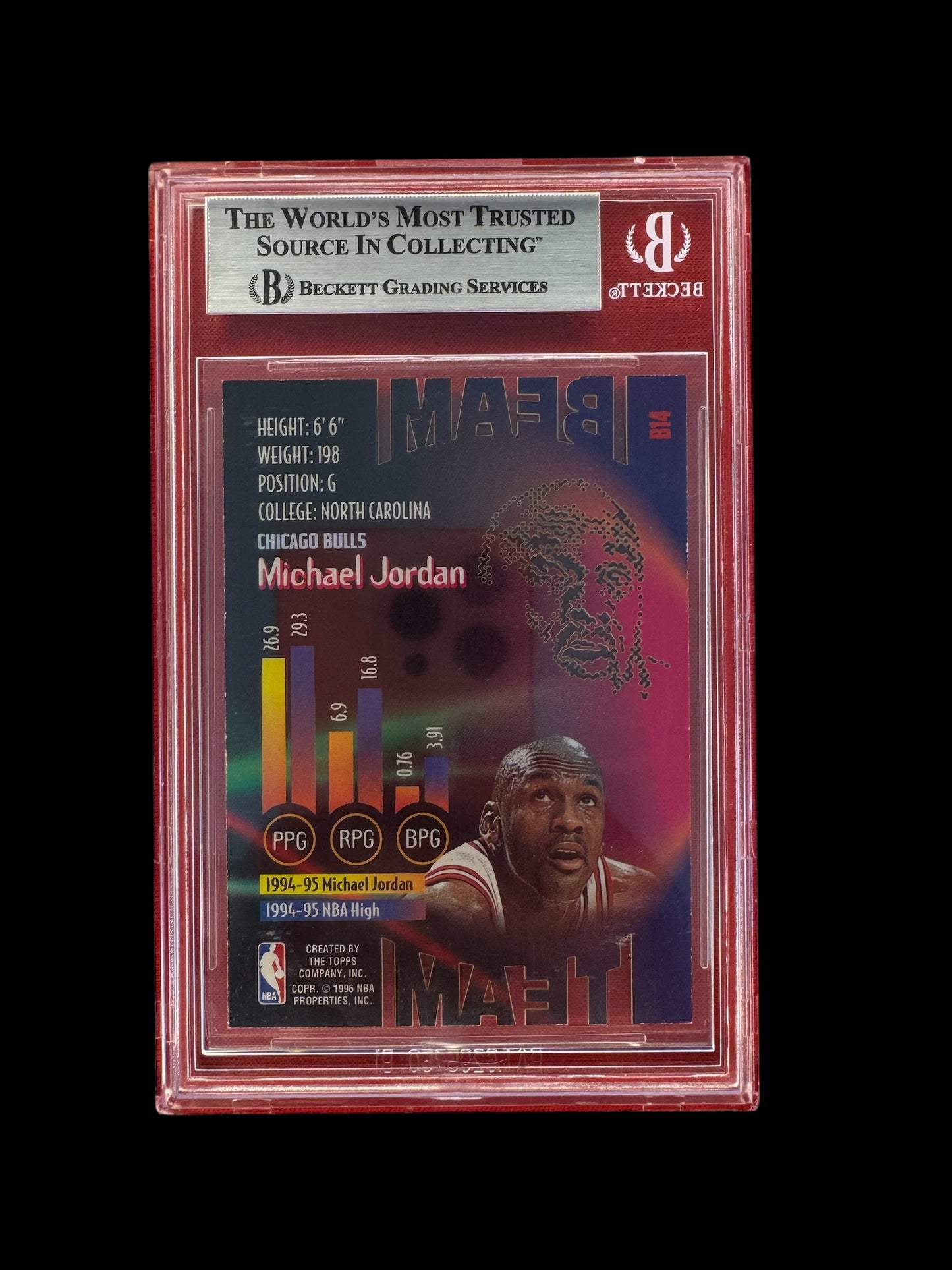 1995-96 Topps Stadium Club Beam Team Michael Jordan #B14 BGS 8.5 HOF