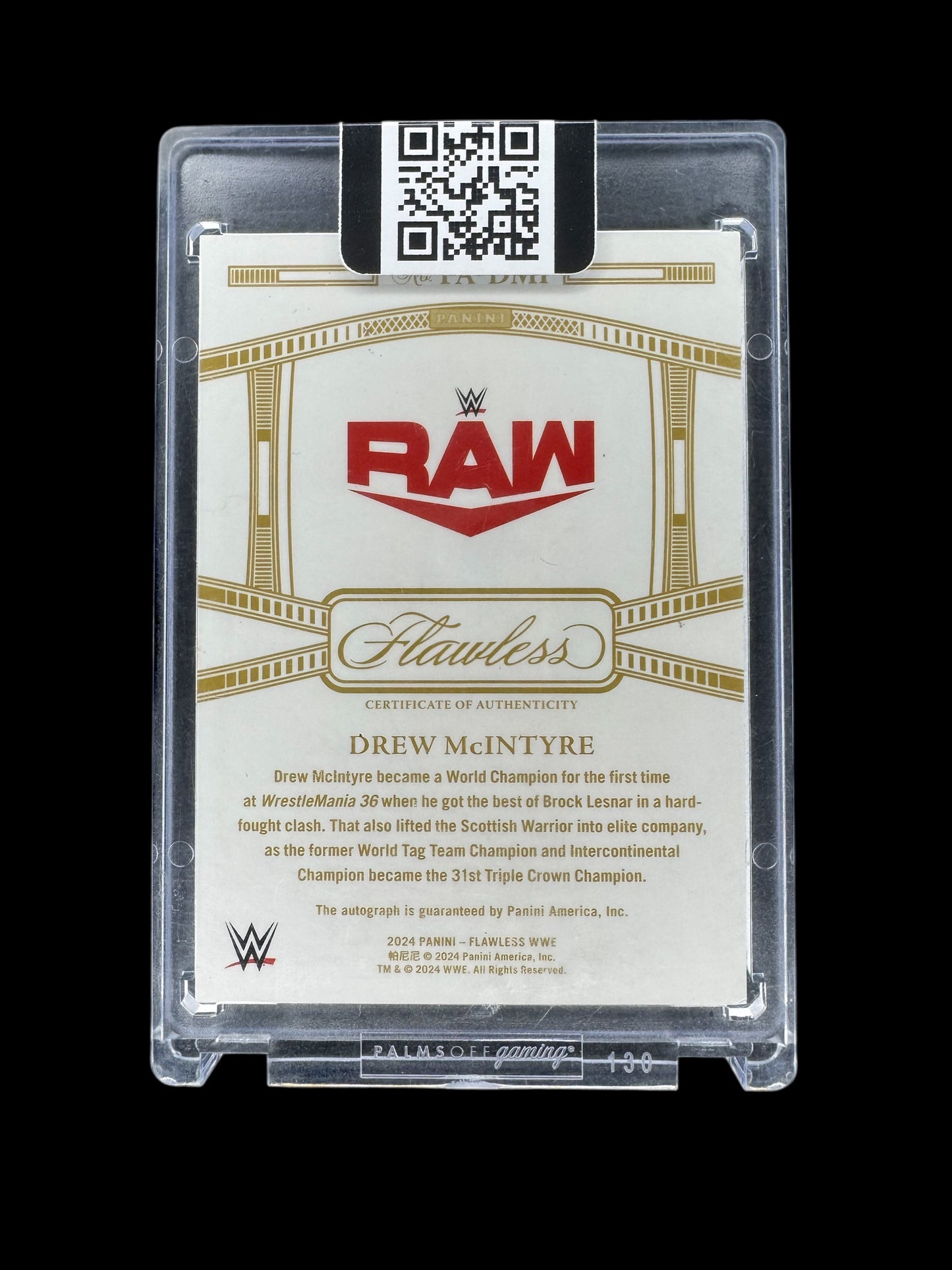 Panini Flawless WWE Drew McIntyre Flawless Achievements On Card Auto #/8