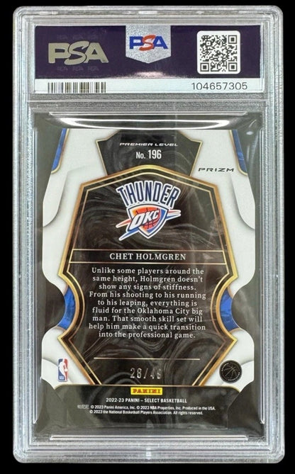 2022-23 Panini Select /49 CHET HOLMGREN Lime Green Die Cut RC - PSA 9