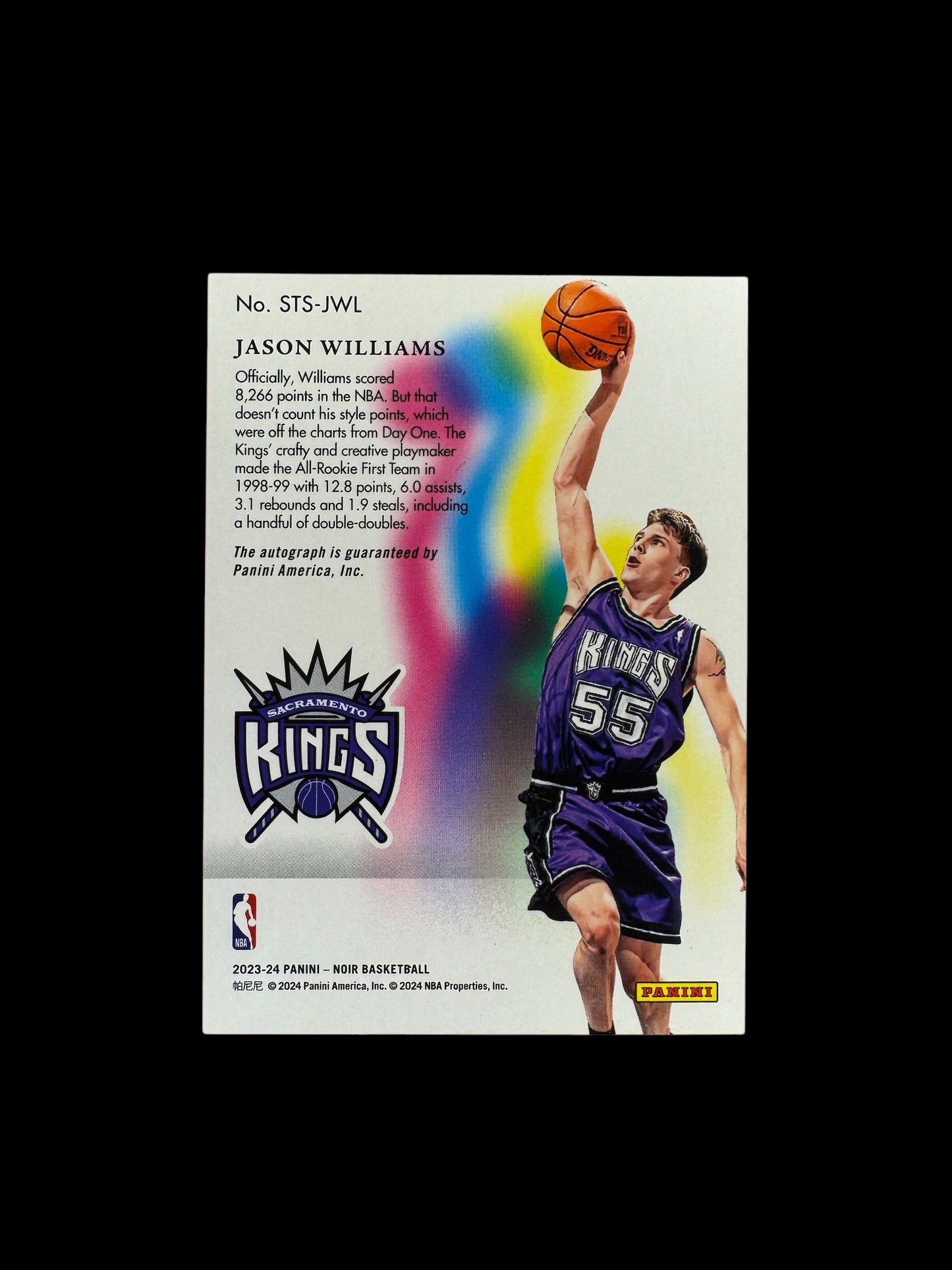 2023-24 Panini Noir Jason Williams #STS-JWL Shadow Signatures Auto Kings /25