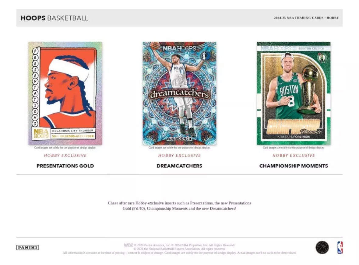 2024-25 PANINI NBA HOOPS BASKETBALL FACTORY SEALED HOBBY BOX