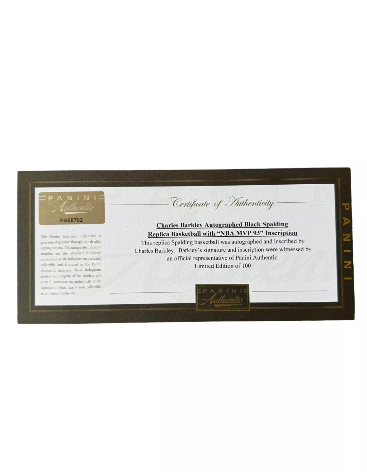 CHARLES BARKLEY In Scripted Limited Edition Black Spalding Basketball #/100