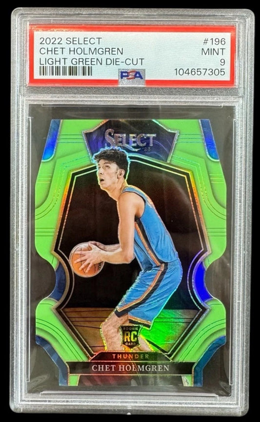 2022-23 Panini Select /49 CHET HOLMGREN Lime Green Die Cut RC - PSA 9
