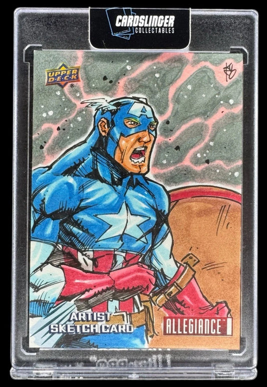 2023 Upper Deck Allegiance Captain America Sketch Card 1 Of 1 Kurobhie