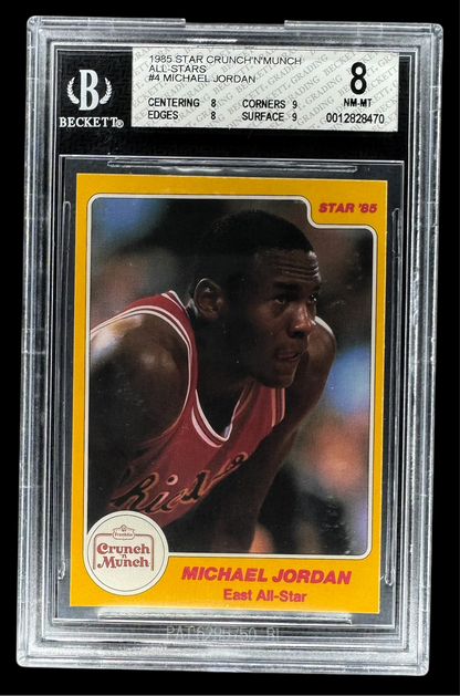 1985 Star Crunch'n'Munch All-Stars #4 Michael Jordan RC Rookie BGS 8 NM-MT BULLS