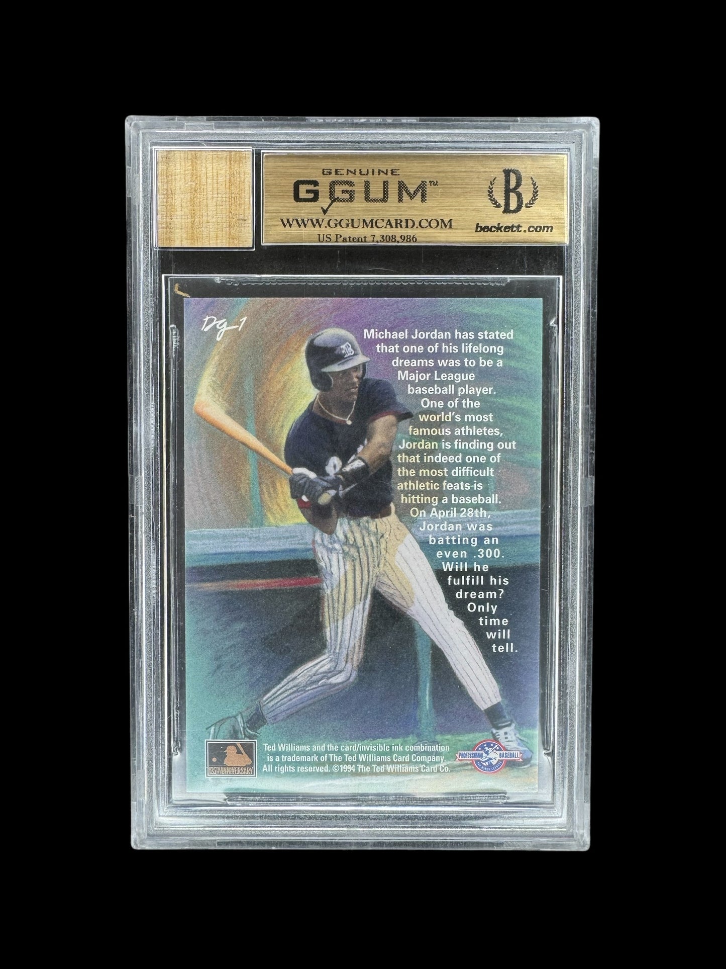 1994 Ted Williams  #DG1 Michael Jordan GU Bat Piece BGS 9.5