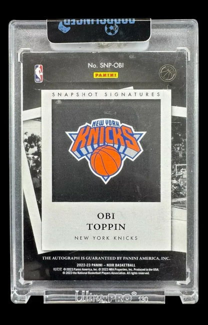2022-23 Panini Noir Obi Toppin Snapshot Signatures Gold #/10 SNP-OBI