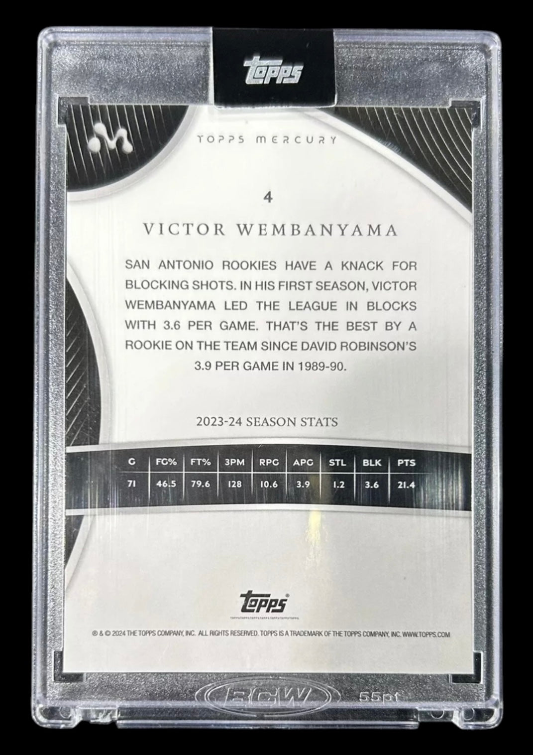 2023-24 Topps Mercury Victor Wembanyama RC Base Rookie #4