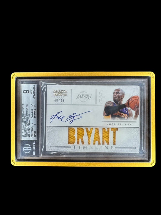 2012-13 National Treasures Timeline Materials Signatures Kobe Bryant BGS 9/10